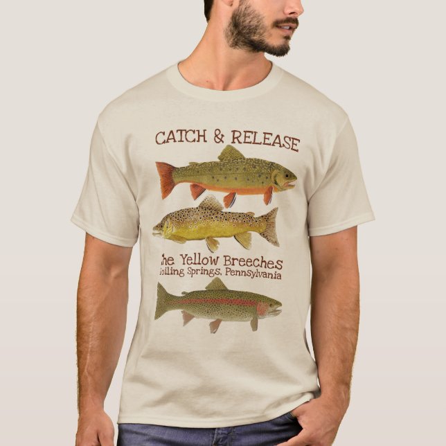 Camiseta Pesca da truta da captura & da liberação (Frente)