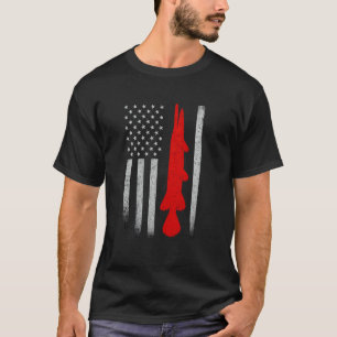 Camiseta Pesca de Alligator Gar Design da bandeira american