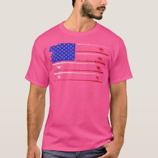 Camiseta Pesca de Bandeira Americana Engraçado