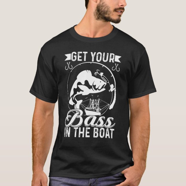 Camiseta Pesca de Bass Men Piada de pescadores de barcos (Frente)