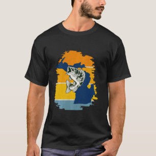 Camiseta Pesca de Bass Michigan Acessórios de Pesca para Ho
