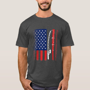 Camiseta Pesca de Bass Pais de Peixes Bandeira Americana 15
