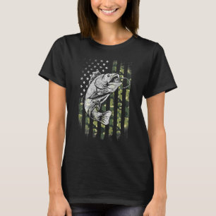 Camiseta Pesca De Bass Pescando Pavilhão Americano Camo Usa