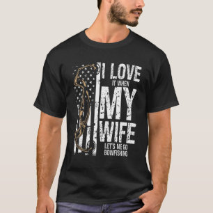 Camiseta Pesca de boliche Eu amo meu Arco Esposa Caçador Ar