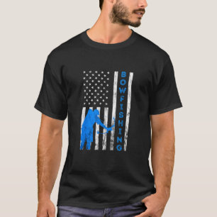Camiseta Pesca de boliche Usa Caça de Arcos de peixe Bandei