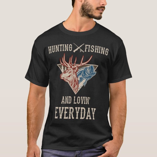 Camiseta Pesca De Caça, Aquecimento De Peixes De Veado Do D (Frente)