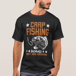 Camiseta Pesca de Carpas Porque Não Me Importo Com Trabalho