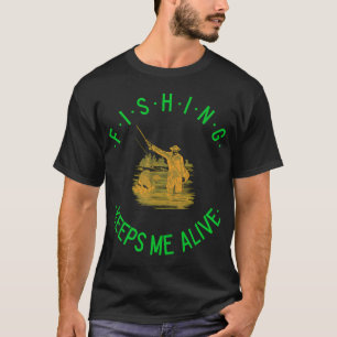 Camiseta Pesca de crocodilo pescador vara de pesca