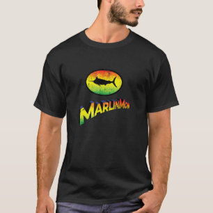 Camiseta Pesca de Marlin Reggae Colorido Envelhecido Pesca