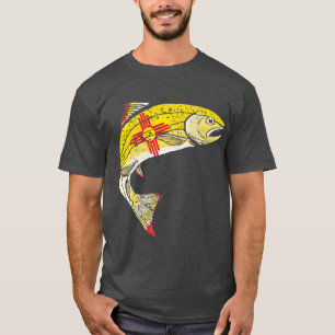 Camiseta Pesca de mosca com vintage com pano de pavilhão do