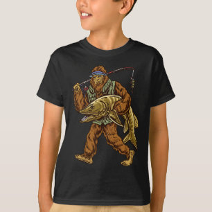 Camiseta Pesca de Muskie Bigfoot Caça de Musky Pescadores