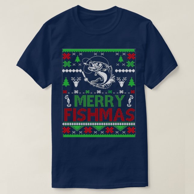 Camiseta pesca de natal feia (Frente do Design)