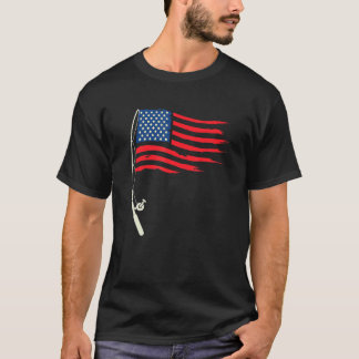 Camiseta Pesca de pavilhão americano Pescador Patriótico Di