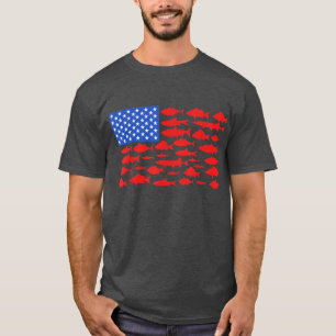 Camiseta Pesca de pavilhão dos Estados Unidos 4 de julho Ho