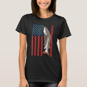 Camiseta Pesca de peixe-peixe Captura Patriótica Americana