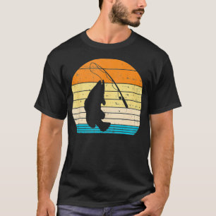 Camiseta Pesca De Peixes De Baixo Arco De Pesca Retrô Pesca