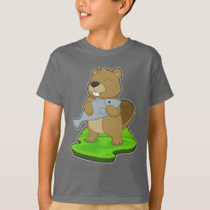 Camiseta Pesca De Peixes De Castor
