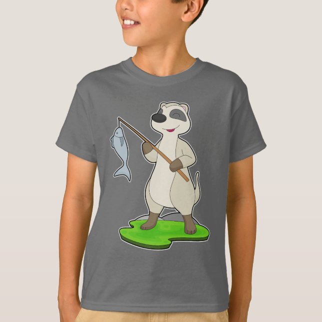 Camiseta Pesca De Peixes De Meerkat (Frente)