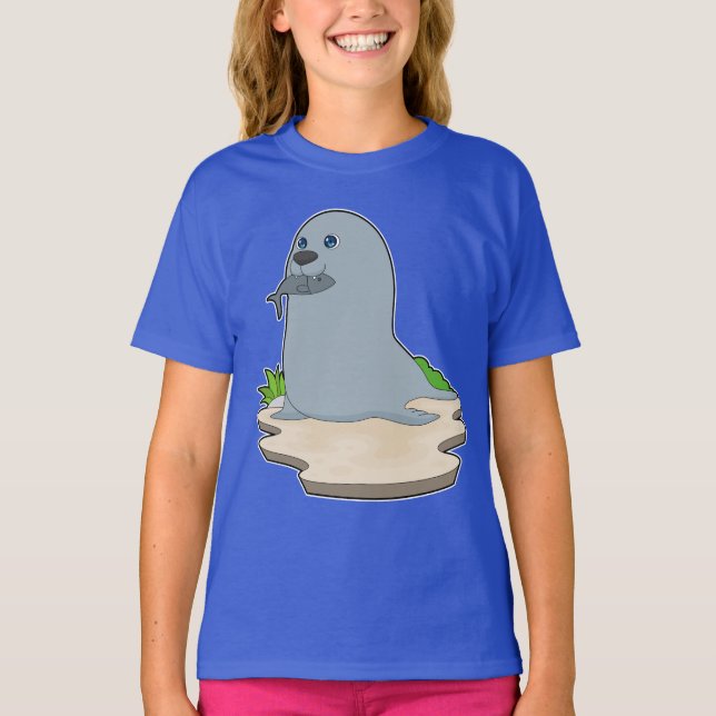 Camiseta Pesca De Peixes De Pesca De Seal (Frente)
