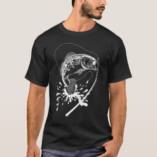 Camiseta Pesca de robalo anzol pescador esporte preto