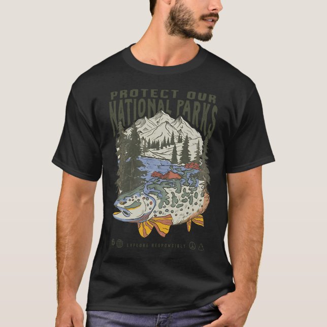 Camiseta Pesca de robalo com bandeira americana (Frente)