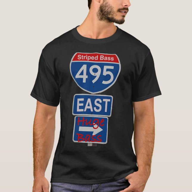 Camiseta pesca de robalo listrado Long Island expressway 49 (Frente)