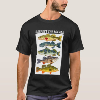 Camiseta Pesca de Robalo Vintage Gráfico de Peixes Respeite