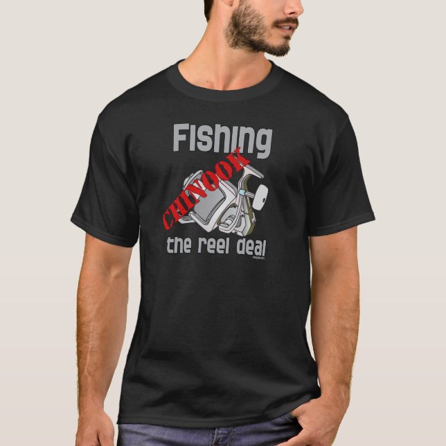Camiseta Pesca De Salmão Chinook Pesca De Reel Deal (Frente)