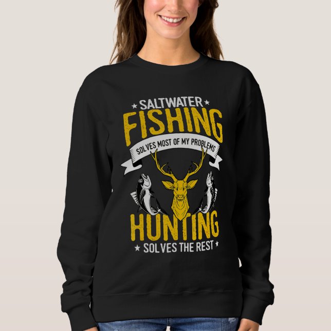 Camiseta Pesca De Saltwater E Caça À Design (Frente)