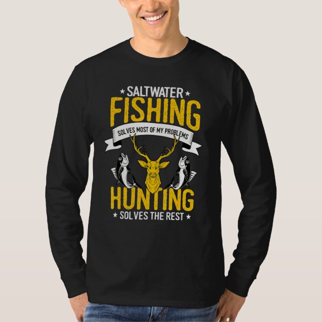 Camiseta Pesca De Saltwater E Caça À Design (Frente)
