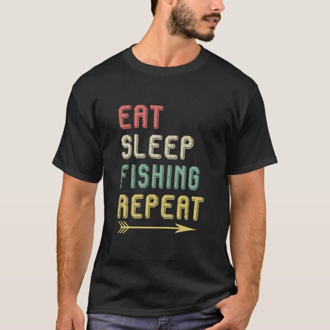 CAMISETA PESCA DE SONO A COMER REPETIÇÃO DA PESCA DE RETRO  (Frente)
