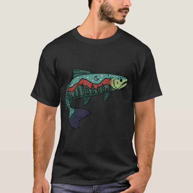 Camiseta Pesca de truta - design de peixe (Frente)