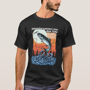 Camiseta Pesca de Verão Retro Sunset New York Excelente Sac
