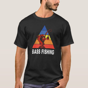 Camiseta Pesca de Vintage Bass e Perch Pescador Retro Sun