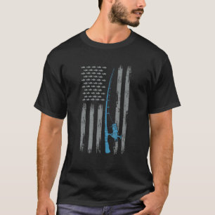 Camiseta Pesca de Vintage Pescador de Pavilhão Americano
