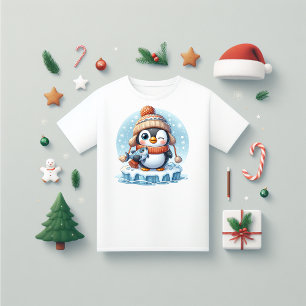 Camiseta Pesca divertida com pinguins