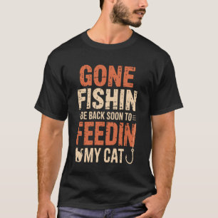 Camiseta Pesca Divertida e Gato ao Ar Livre
