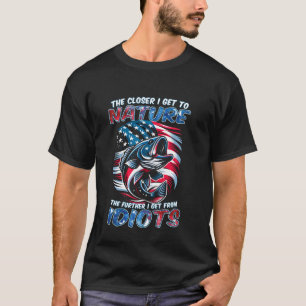 Camiseta Pesca Divertida Quanto Mais Perto Da Natureza Mais
