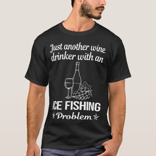 Camiseta Pesca Do Gelo Com Bebida De Vinho (Frente)