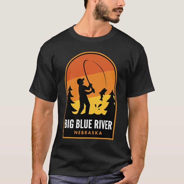 Camiseta Pesca do Grande Blue River (Frente)