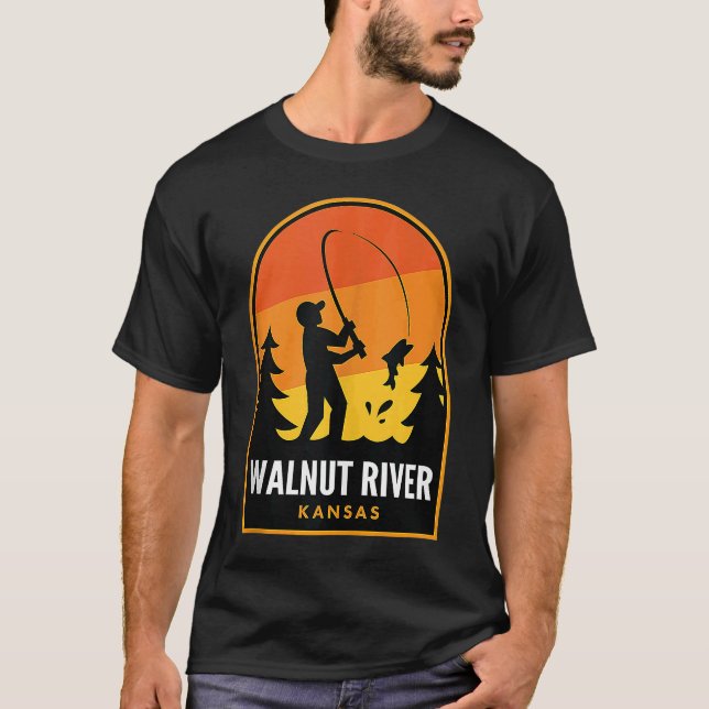 Camiseta Pesca do Rio Walnut Kansas (Frente)