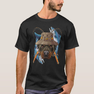 Camiseta Pesca do Rottweiler no exterior Voo de Cachorro