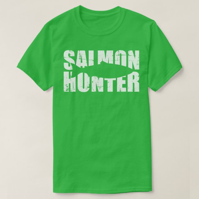 Camiseta Pesca do salmão Hunter (Frente do Design)