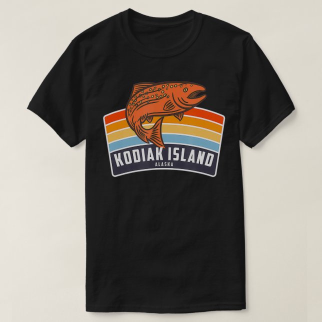 Camiseta Pesca do salmão na ilha de Kodiak Alaska (Frente do Design)