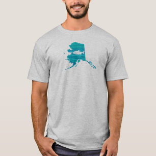 Camiseta Pesca do salmão no Alasca Wave