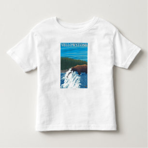 Camiseta Pesca do urso nacional no rio - Yellowstone