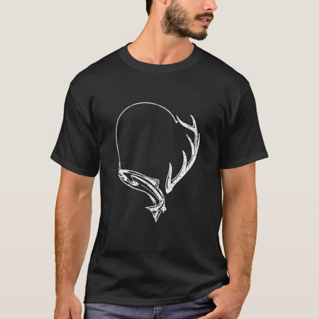 Camiseta Pesca E Caçador De Sombras Antler Elk Deer Hunting (Frente)