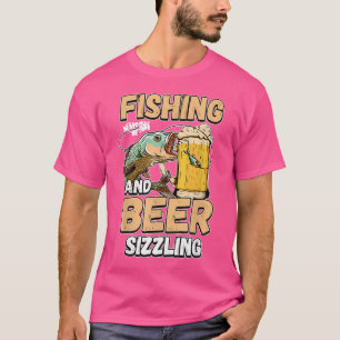 Camiseta Pesca E Cerveja - Pescador De Pesca Que Arrasta F