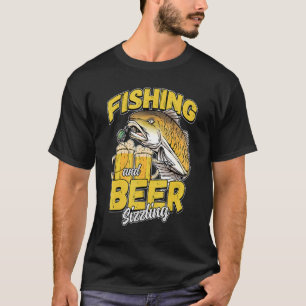 Camiseta Pesca E Cerveja - Pescador De Pesca Que Arrasta F