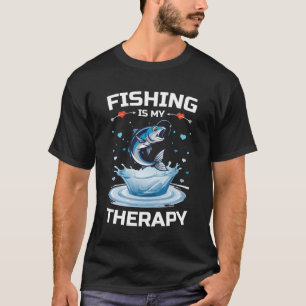 Camiseta Pesca É Minha Terapia, Pescador Engraçado, Pesca